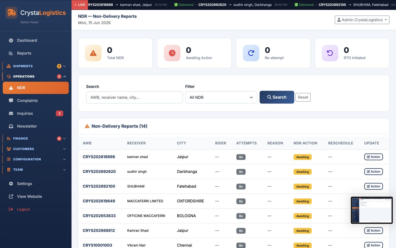 CrystaLogistics admin