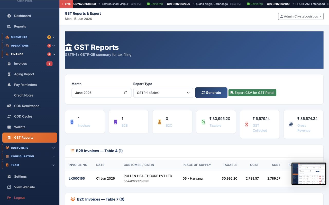 CrystaLogistics admin