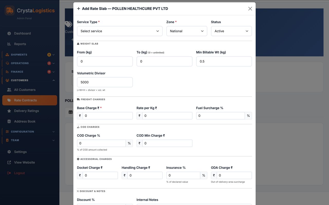 CrystaLogistics admin