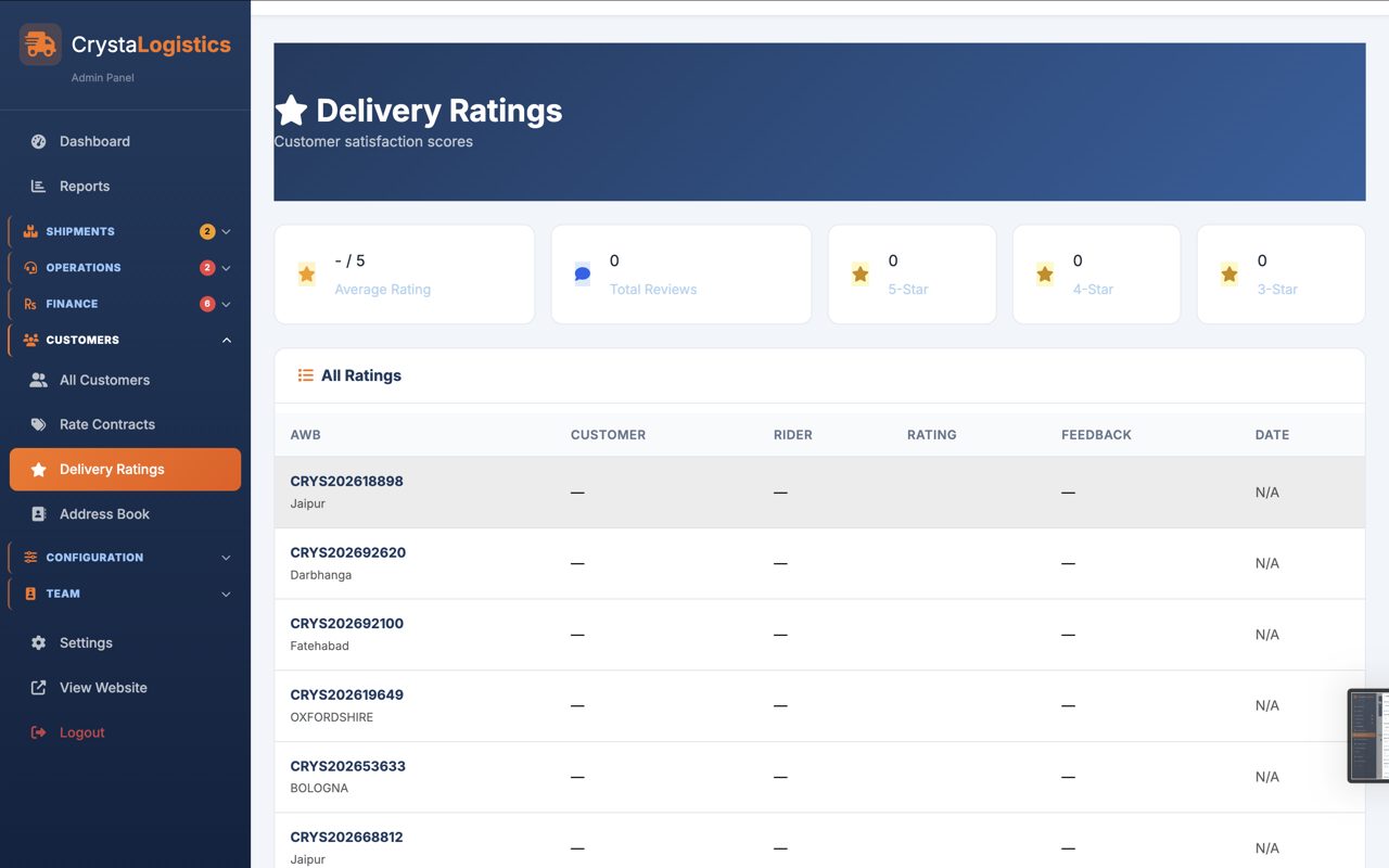 CrystaLogistics admin